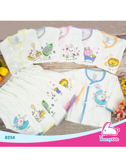 (8254) ชุดเด็กแรกเกิดแบบผูกหน้า ผ้าหนาอย่างดี