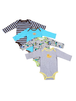 ชุดบอดี้สูทเด็กชาย แขนยาว วัย 6-9/9-12/18-24 เดือน คละลาย