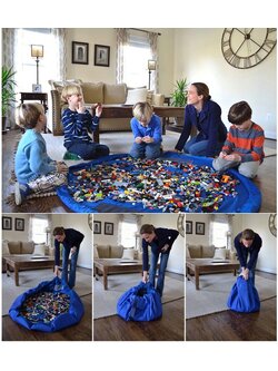 ที่เก็บของเล่นเด็ก ถุงเก็บของเล่น แผ่นรองนั่งเล่น 2 in 1 Toys Fast Pouch Pad ขนาด 150 ซม.