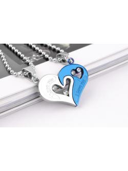 สร้อยคู่ I Love You ไททาเนี่ยมสติล (มีสีเงิน, ทอง, ฟ้า, ดำ)