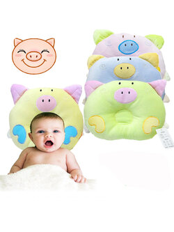 หมอนหลุมเด็กอ่อน หมูน้อยนุ่มนิ่ม ปักผ้าคละสี