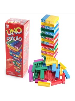 (กล่องใหญ่) อูโน่ เกมตึกถล่ม เกมจังก้า ของเล่นตึกถล่ม ยูโน่ Uno Stacko สูง 27.5 cm