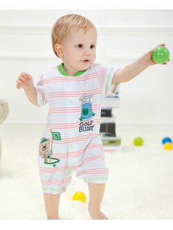 จั๊มสูทเด็ก Kalawa แขนสั้นกระดุมหน้าลายหมี Size 18 M