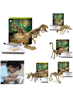 ของเล่นวิทยาศาสตร์ ชุดขุดฟอสซิลไดโนเสาร์ ชิ้นส่วนตัวต่อ 3D Skeleton Excuvation Kits