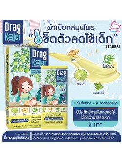 (14883) Dragkooler (แดรกคูลเลอร์) ผ้าเปียกสมุนไพรเช็ดตัวลดไข้ (1ผืนต่อซอง / 4 ซองต่อกล่อง)