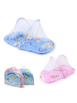 ที่นอนเด็กอ่อนพกพา พร้อมเต้นท์มุ้งครอบในตัว (ได้ทั้ง เบาะ+หมอน+มุ้งเต้นท์+กระเป๋าเก็บ) ขนาด 92*48*40 cm