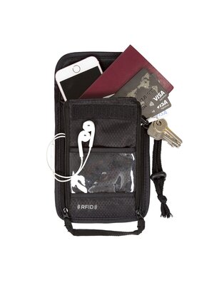 ฺBagsmart กระเป๋าใส่พาสปอร์ตแบบห้อยคอ ป้องกันการขโมยข้อมูลบัตรเครดิตด้วยคลื่น RFID มี 3 สีให้เลือก