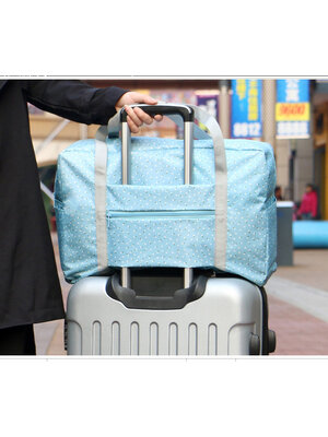 DINIWELL กระเป๋าเดินทางพับเก็บได้ อเนกประสงค์ เพื่อการเดินทาง ท่องเที่ยว ปรับสายสะพายได้ เสียบที่จับของกระเป๋าเดินทางได้ น้ำหนักเบา มีซิปรูดตอนพับเก็บ