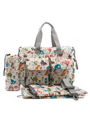 Ecosusi กระเป๋าคุณแม่ กระเป๋าสัมภาระคุณแม่ กระเป๋าแม่ลูกอ่อน แขวนรถเข็นเด็กได้ หิ้ว หรือสะพายไหล่ได้ (ลายสัตว์ต่างๆ)