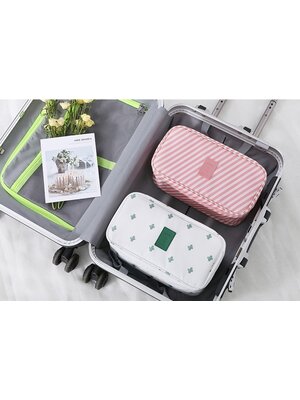 กระเป๋าใส่ชุดชั้นใน กางเกงชั้นใน มีกระเป๋าแยกเก็บ ผลิตจากโพลีเอสเตอร์กันน้ำ มีให้เลือก 9 ลาย