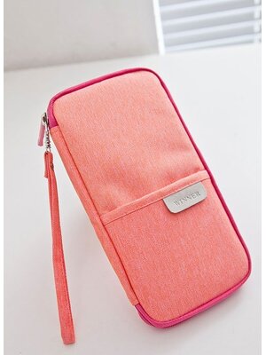 กระเป๋าใส่พาสปอร์ต กระเป๋าใส่หนังสือเดินทาง เอกสารสำคัญ มีสายคล้องมือ พกพาสะดวก ผลิตจากโพลีเอสเตอร์ กันน้ำ คุณภาพดี