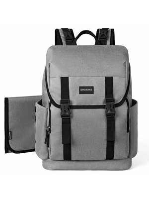 mommore กระเป๋าคุณแม่ กระเป๋าสัมภาระคุณแม่ กระเป๋าแม่ลูกอ่อน ใช้ได้ทั้งคุณแม่ และคุณพ่อ กันน้ำ ทนทาน พร้อมแผ่นรองเปลี่ยนผ้าอ้อม คุณภาพสูง คล้องรถเข็น เหมาะกับการเดินทางมาก (ฺฺGrey)