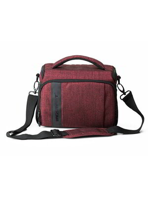 กระเป๋าใส่กล้องถ่ายรูป SLR/DSLR ขนาดกะทัดรัด พร้อมผ้าคลุมกันฝนหรือสิ่งสกปรก (สี Heather Red) (BAGSMART Compact Camera Shoulder Bag for SLR/DSLR with Waterproof Rain Cover)