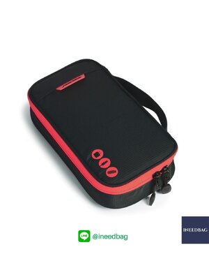 ฺBagsmart กระเป๋าจัดระเบียบอิเล็กทรอนิกส์ กระเป๋าใส่สายชาร์จ กระเป๋าใส่ฮาร์ดดิสก์ กระเป๋าใส่อุปกรณ์ไอที มีสองชั้น ช่องเยอะพิเศษ มีหูหิ้วพกพาสะดวก (ดำ-แดง)
