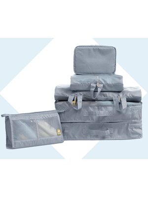 กระเป๋าจัดระเบียบเดินทาง กระเป๋าจัดระเบียบเสื้อผ้า 7 ใบ เย็บอย่างดี จัดกระเป๋าเดินทาง ท่องเที่ยว ใส่เสื้อผ้า ชุดชั้นใน อุปกรณ์ห้องน้ำ กางเกงใน รองเท้า เครื่องสำอาง อุปกรณ์ไอที