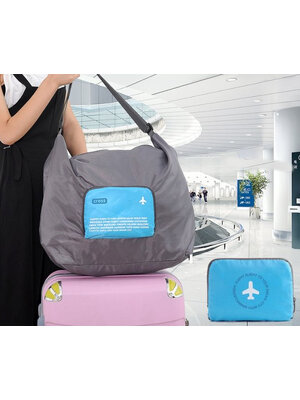 DINIWELL กระเป๋าเดินทางพับเก็บได้ สะพายพาดลำตัวได้ ปรับสายสะพายได้ เสียบที่จับของกระเป๋าเดินทางได้ ผลิตจากโพลีเอสเตอร์กันน้ำ มีซิปรูดตอนพับเก็บ