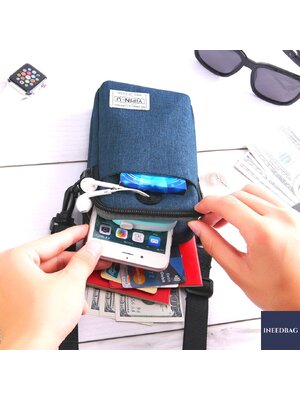 กระเป๋าสะพายคาดลำตัว กระเป๋าสะพายไหล่ กระเป๋าใส่โทรศัพท์มือถือ สายยาวปรับระดับ-ถอดจากตัวกระเป๋าได้ กระเป๋าเกี่ยวกับเข็มขัดได้ มี 3 สีให้เลือก