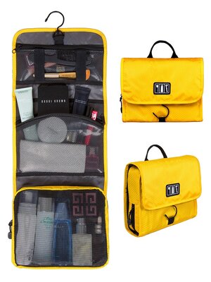 Bagsmart กระเป๋าใส่อุปกรณ์อาบน้ำ คุณภาพสูง ใส่อุปกรณ์อาบน้ำ แขวนได้ สำหรับเดินทาง ท่องเที่ยว (Yellow)