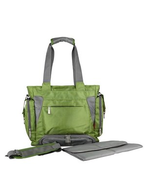 Ecosusi กระเป๋าคุณแม่ กระเป๋าสัมภาระคุณแม่ กระเป๋าแม่ลูกอ่อน สะพายได้ แถมผ้ารองเปลี่ยนผ้าอ้อม ผลิตจากไนล่อนคุณภาพสูง ทนทาน ช่องใส่ของเยอะ (สีเขียว)