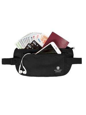 ฺBagsmart กระเป๋าใส่พาสปอร์ตคาดเอว ใส่เอกสารสำคัญ ป้องกันการขโมยข้อมูลด้วยคลื่น RFID มีสองสีให้เลือก