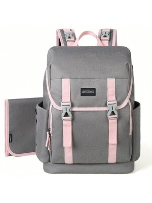 mommore กระเป๋าคุณแม่ กระเป๋าสัมภาระคุณแม่ กระเป๋าแม่ลูกอ่อน ใช้ได้ทั้งคุณแม่ และคุณพ่อ กันน้ำ ทนทาน พร้อมแผ่นรองเปลี่ยนผ้าอ้อม คุณภาพสูง คล้องรถเข็น เหมาะกับการเดินทางมาก (ฺฺPink)