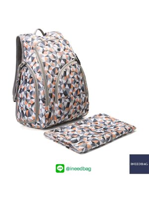 Ecosusi กระเป๋าคุณแม่ กระเป๋าสัมภาระคุณแม่ กระเป๋าแม่ลูกอ่อน แบบเป้ มาพร้อมแผ่นรองเปลี่ยนผ้าอ้อม, สายคล้องรถเข็น, ช่องเก็บความร้อน-เย็น, ช่องเก็บทิชชู่เปียก (Light Orange)