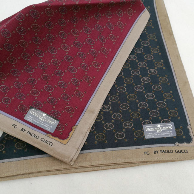 ผ้าเช็ดหน้าแบรนด์เนม PAOLO GUCCI