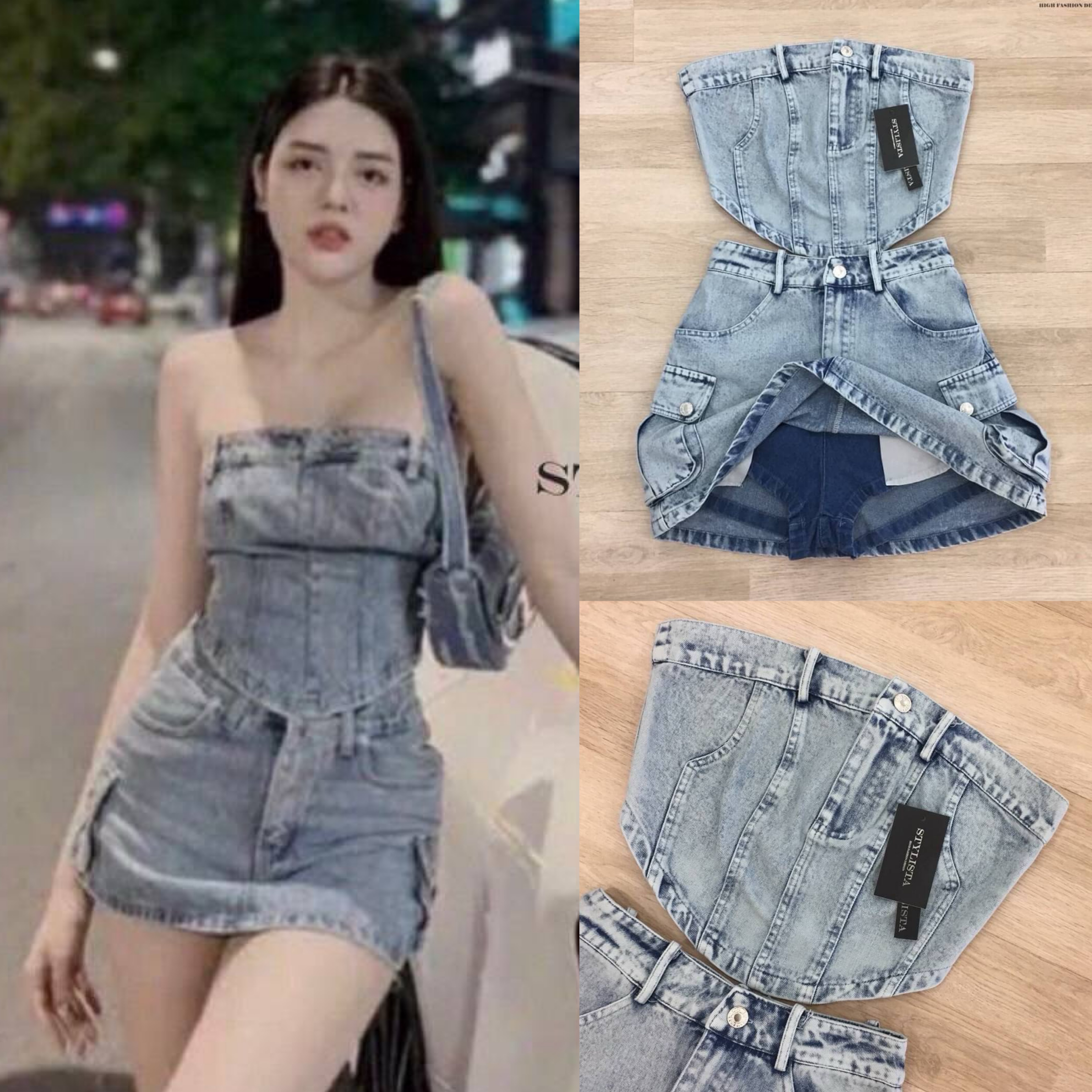 เซตเสื้อ กระโปรงยีนส์ น่ารักมาก ใส่สบาย สินค้าคุณภาพ (พร้อมส่ง)