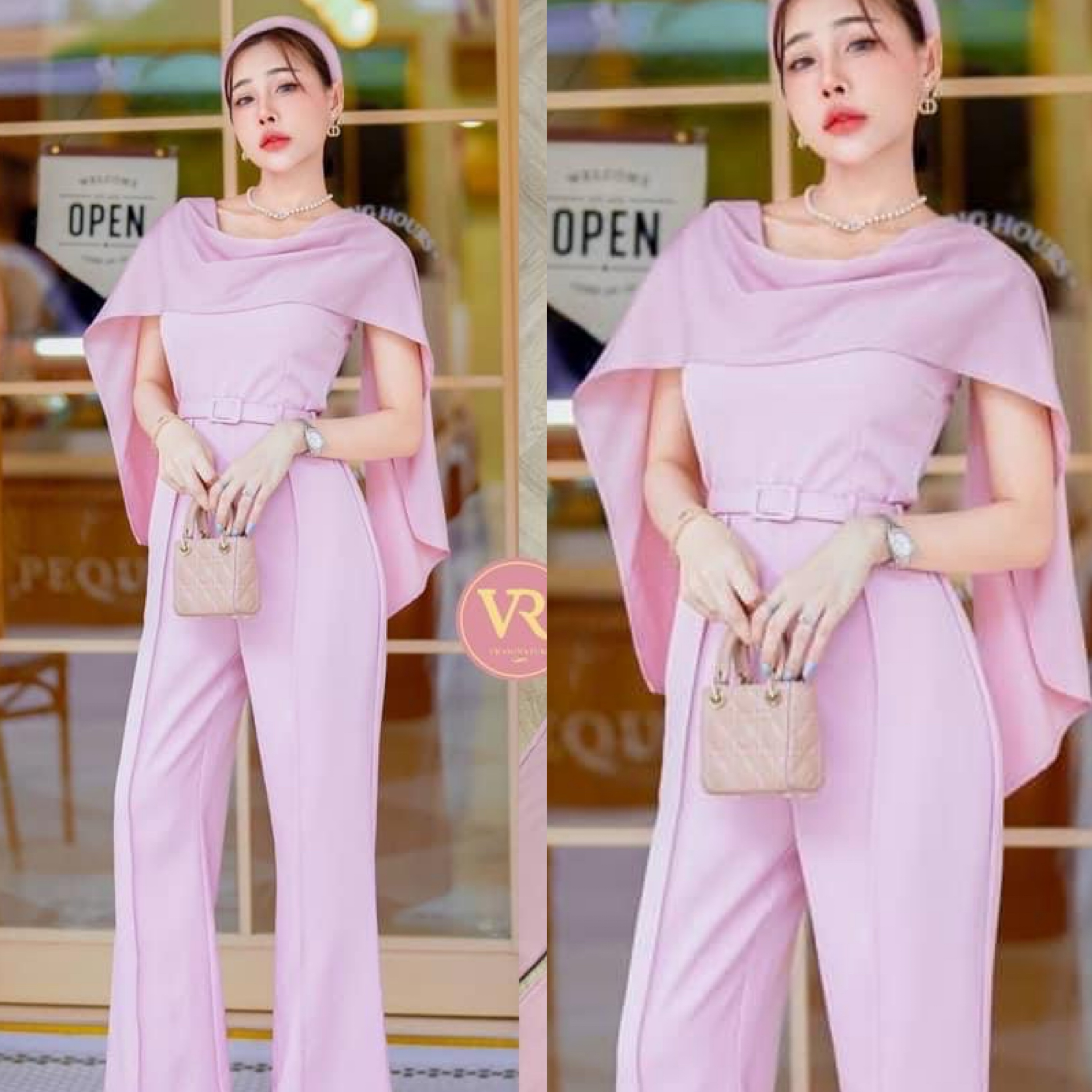 Jumpsuit แขนกุด ขายาว แต่งผ้าระบายปาดไหล่ยาวเก๋มากค่ะ เอวเข้ารูป มีเข็มขัดเข้าชุดให้ด้วยค่ะ ขายาวทรงสวย ใส่สบาย : สินค้าคุณภาพ (พร้อมส่ง)