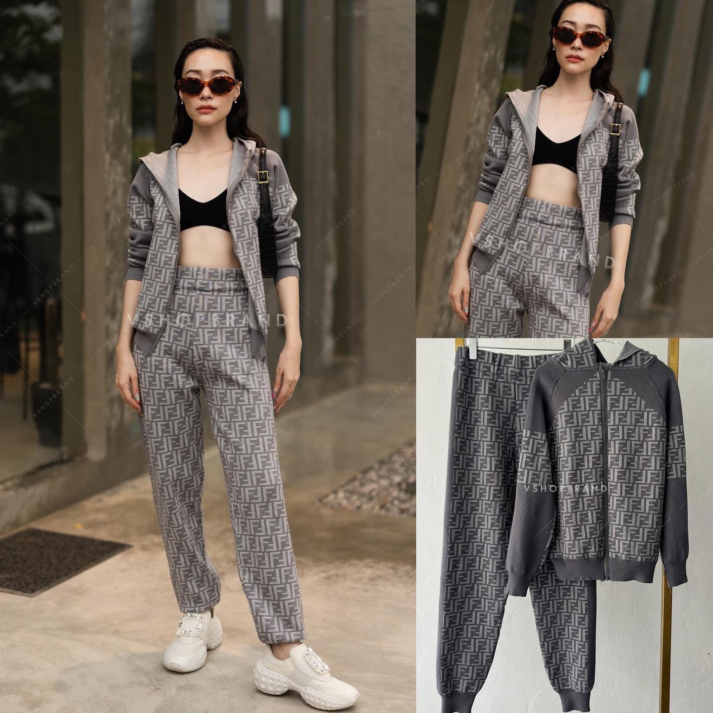 set เสื้อคลุมแขนยาวซิปหน้า ต่อฮู้ด พิมพ์ Fed.di ทั้งชุด มาพร้อม กางเกงขายาวเอวสม็อคทรงจ็อกกิ้ง เข้าเซตสวยมากค่ะ ใส่สบายๆ สินค้าคุณภาพ (พร้อมส่ง)