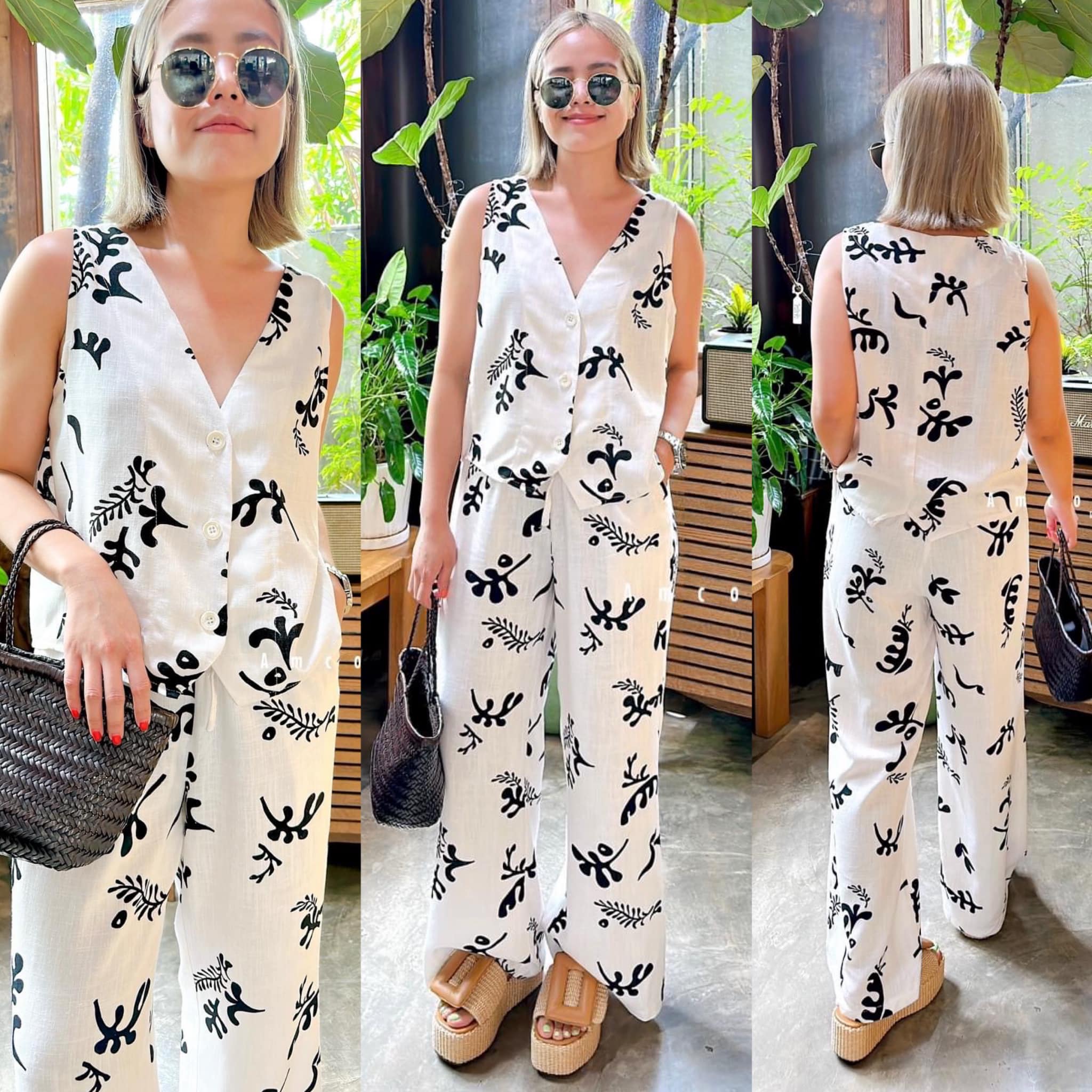 Vest linen set🤍🤍 ผ้าLinen ใส่สบาย สินค้าคุณภาพ (พร้อมส่ง)