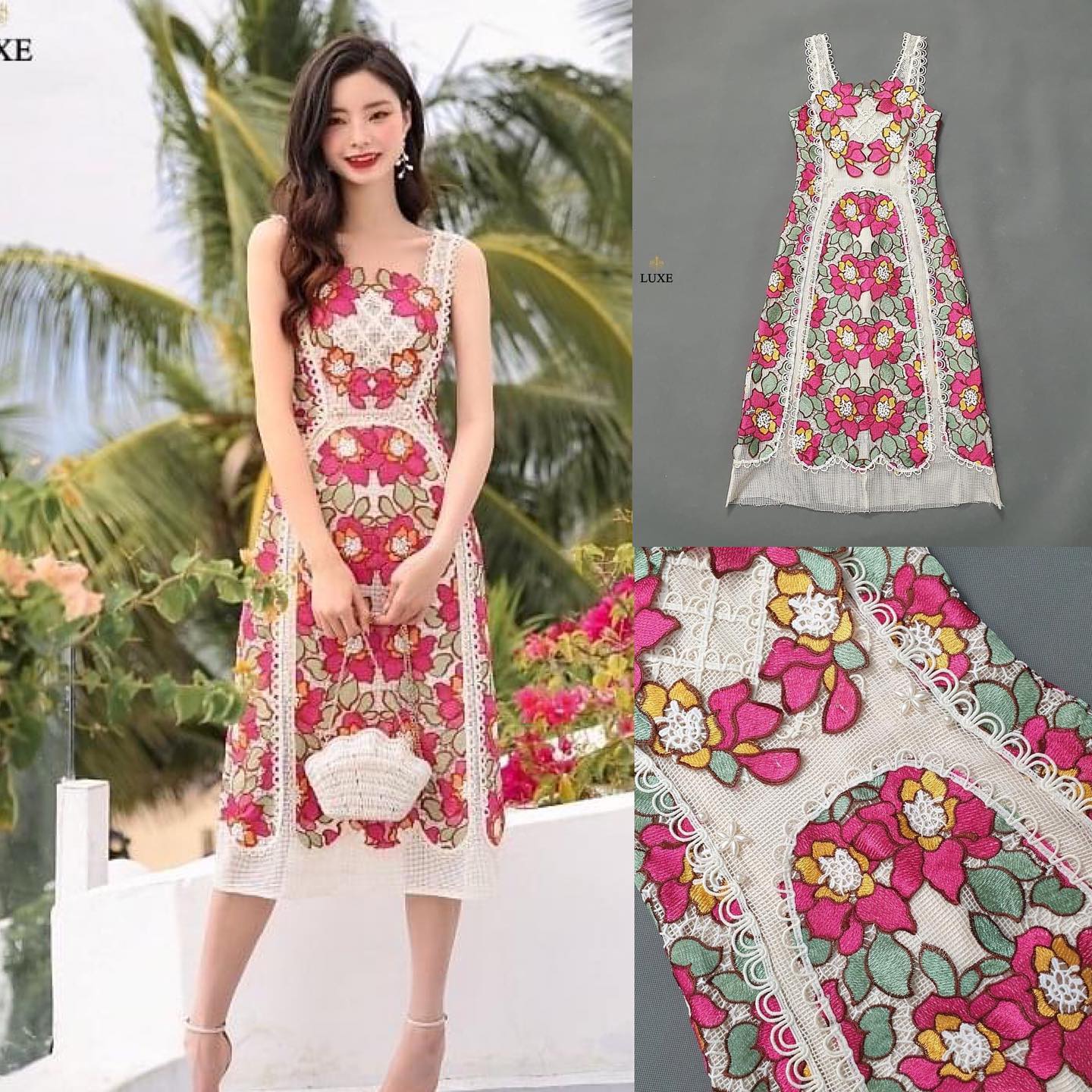 เดรสเสื้อกล้ามแขนกุดกระโปรงทรงเอ สินค้าคุณภาพ (พร้อมส่ง)