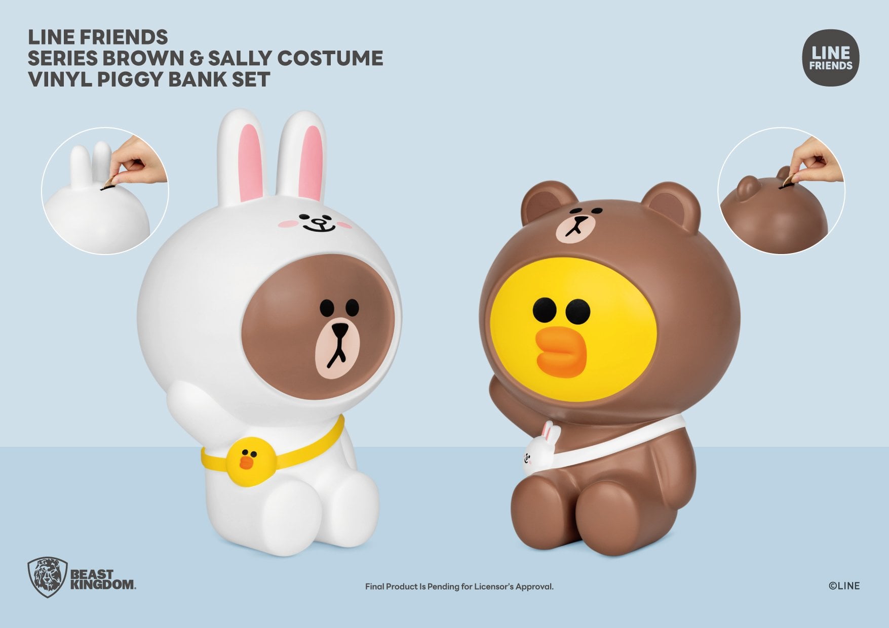 [เปิดจอง] LINE FRIENDS Series Brown & Sally Costume Vinyl Piggy Bank Set
