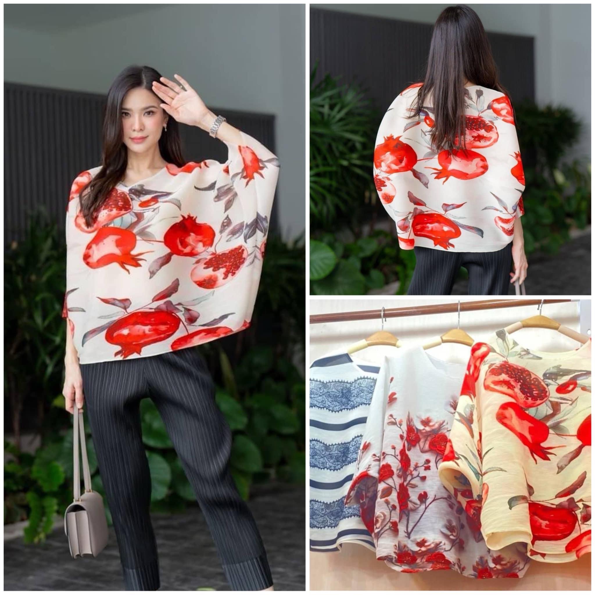 เสื้ออัดพลีท 100% เนื้อเดียวกับงาน Brand งาน สวย🔮High Quality ✔️ ดีไซด์แขน 3 ส่วน ไล่เฉดสีสวยได้ อย่างลงตัว : สินค้าคุณภาพ (พร้อมส่ง)