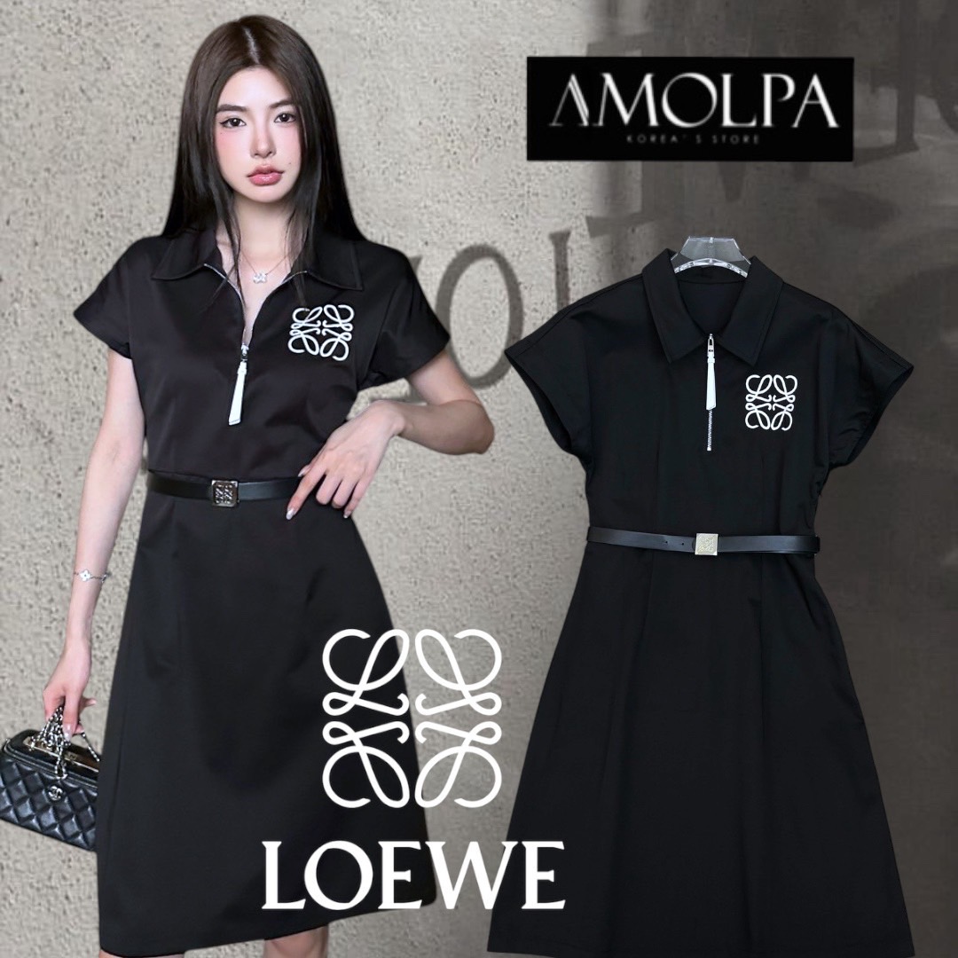 DRESS LOEWE WITH BELT!!!! สวยแบบไม่เกรงใจใครเลยค่า งานสวยม๊ากกก สวยหรู ดูแพงสุดๆ งานมีน้ำหนัก ผ้าอย่างดี น่ารักม๊ากก ใส่สบาย : สินค้าคุณภาพ (พร้อมส่ง)