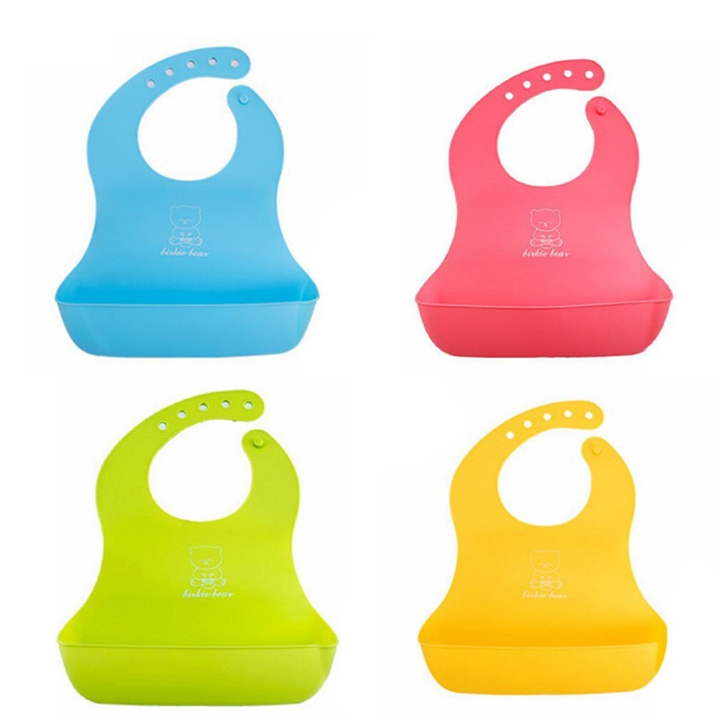 ผ้ากันเปื้อนเด็ก 1-3 ปี ผ้ากันเปื้อนซิลิโคนเด็ก ผ้ากันเปื้อนกินข้าวเด็ก มีถาดรองเศษอาหาร ซิลิโคนนิ่ม Baby Bear Soft Bib