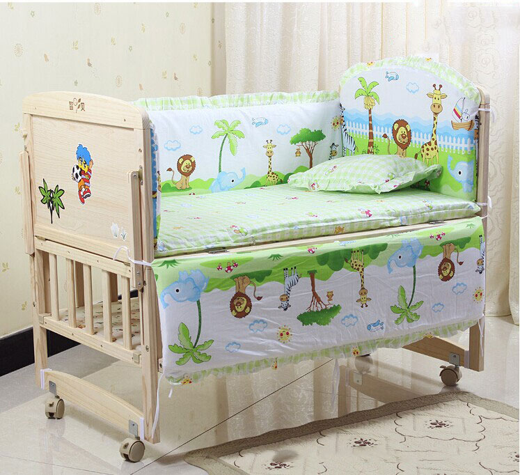 (ส่งฟรี) NanaBaby เครื่องนอนทารก เครื่องนอนเด็ก ชุดเครื่องนอนในเปลเด็ก หมอน+เบาะรองนอน+กันกระแทกโดยรอบ (ไม่รวมเปลไม้)