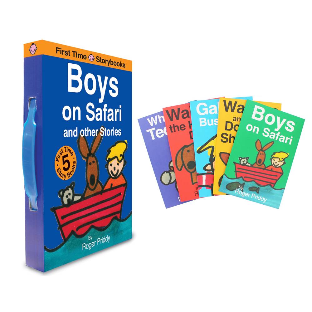Roger Priddy : Boys On Safari Slipcase - Set Of 5 Books : First Time Storybooks เซตหนังสือเล่มแรกพร้อมกระเป๋ากระดาษ