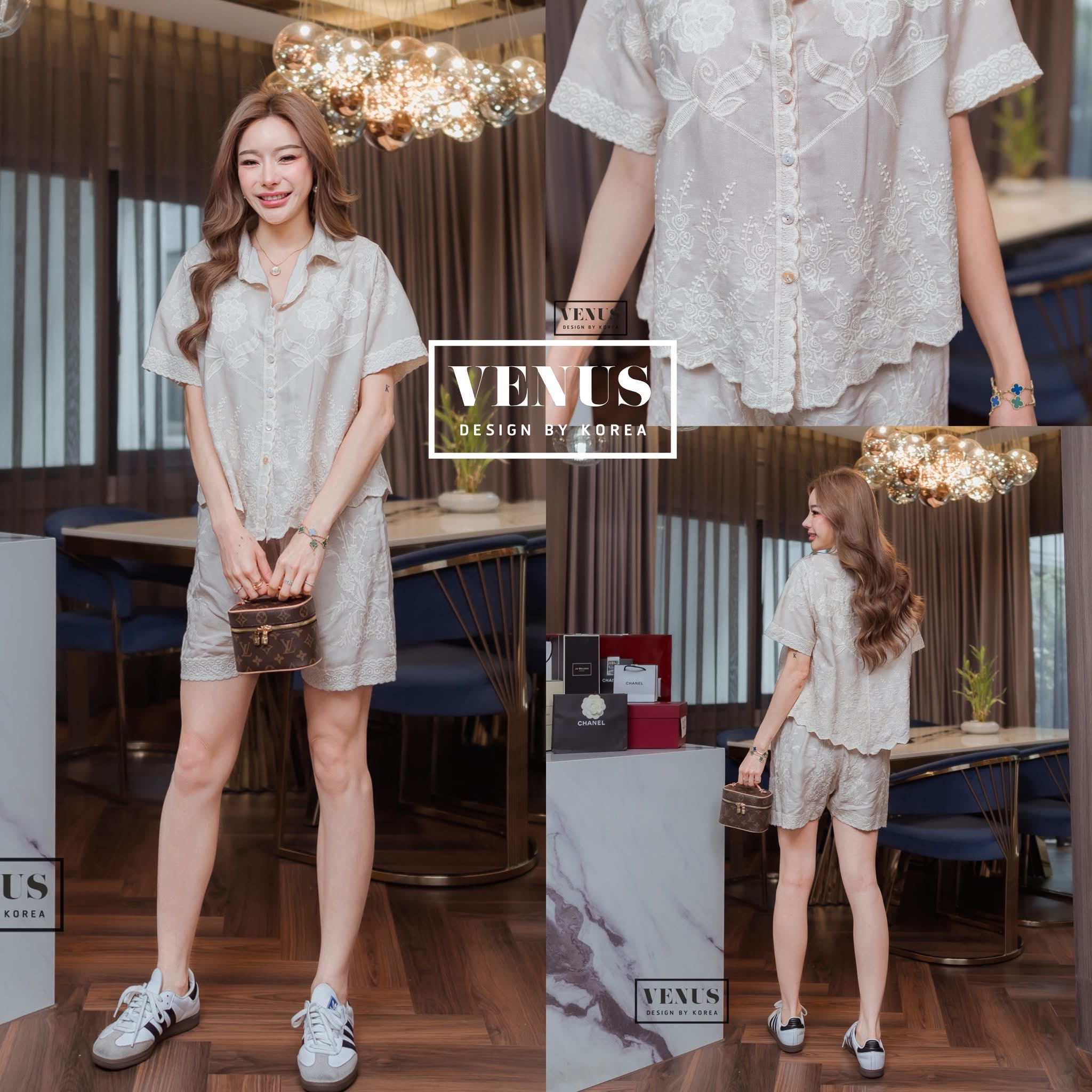 เซต ผ้าฝ้าย เสื้อ+กางเกง ปักอย่างดี งานสวยเป๊ะมากๆนะคะ งานมาพร้อมกับกางเกงเข้าชุดกันนะคะ ใส่สบาย : สินค้าคุณภาพ (พร้อมส่ง)