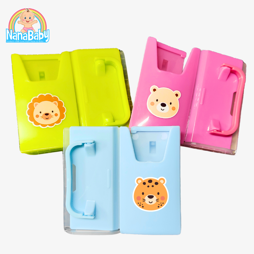 NanaBaby กล่องกันบีบนม (ที่จับกันบีบกล่องนม) ปรับขยายได้ สำหรับเด็ก 1-3 ปี BPA-Free