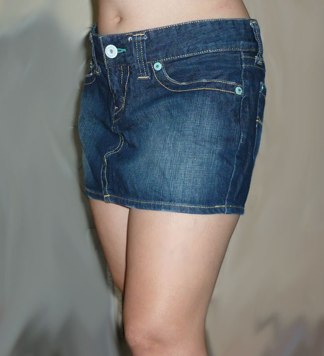 กระโปรงยีนส์สั้นๆ เรียบเก๋ 35-38-11