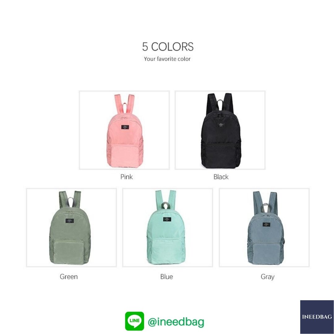 DINIWELL กระเป๋าเป้พับได้ กระเป๋าพับได้ กันน้ำ น้ำหนักเบา ใช้ได้ทุกโอกาส มี 4 สีให้เลือก (DINIWELL Foldable Travel Backpack Unisex Lightweight Portable School Backpack Laptop Bag Casual Water Resistant)