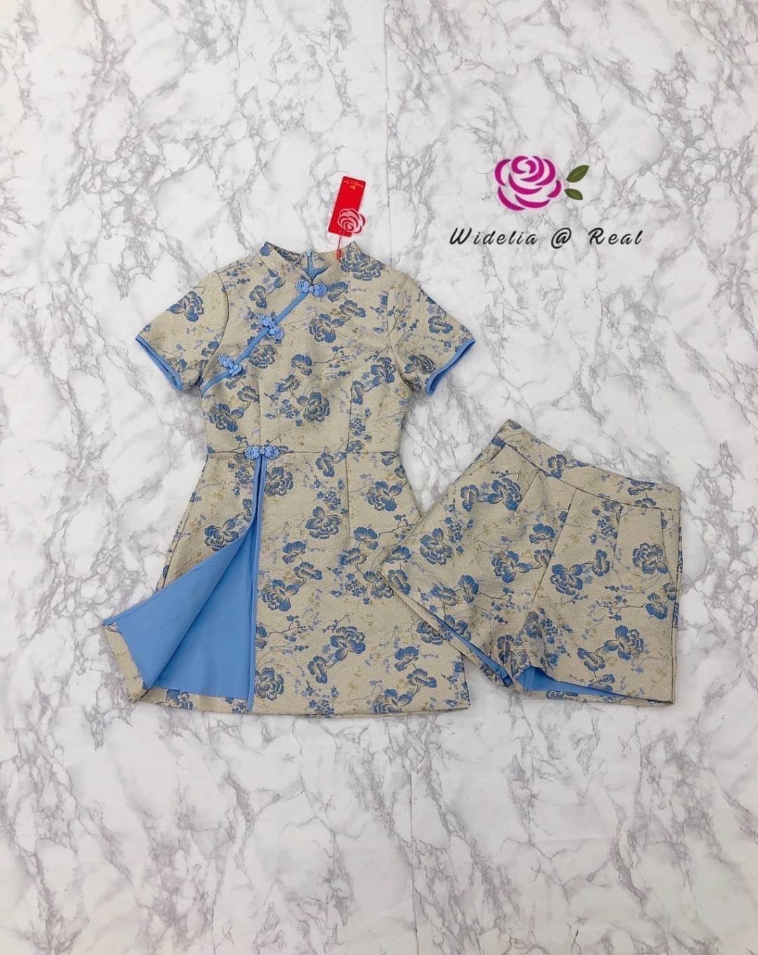 Set เซ็ทเดรสกี่เพ้ากับกางเกงขาสั้น เอวสูง สินค้าคุณภาพ (พร้อมส่ง)