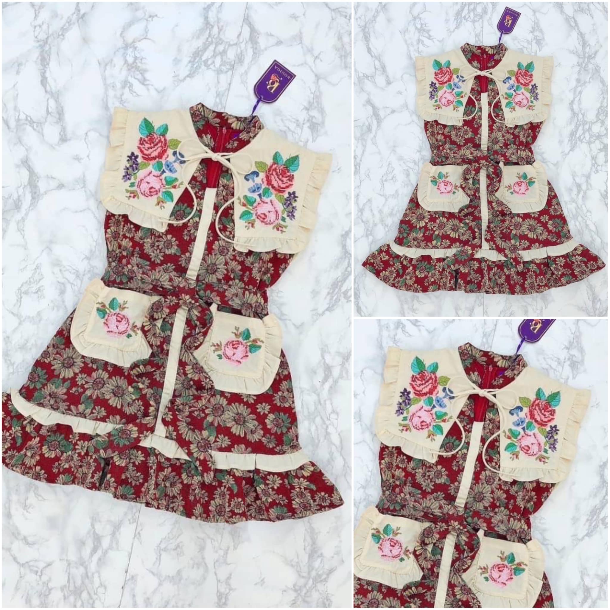 Dress เดรสแขนกุดสุดน่ารัก งานปัก ใส่สบาย สินค้าคุณภาพ (พร้อมส่ง)