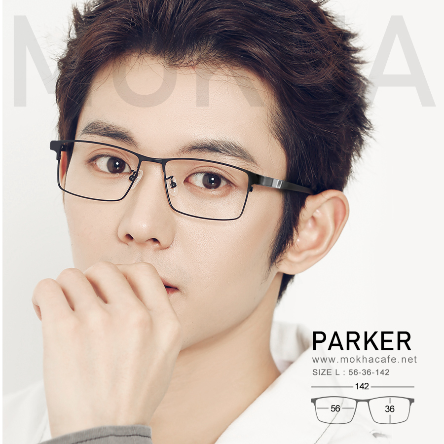 PARKER - grey กรอบแว่นโลหะ กรอบทรงเหลี่ยม กว้าง 142 มม. (sizeL) H36