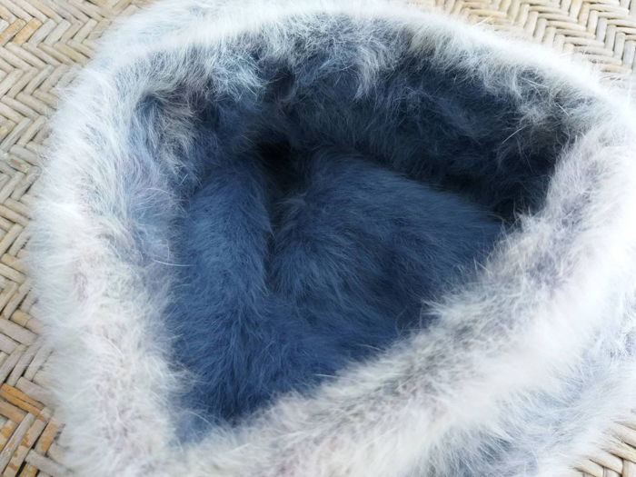 หมวกเบเร่ต์ขนกระต่ายแท้ ขนสองสีสวยมากก หนานุ่มอุ่นถึงติดลบ