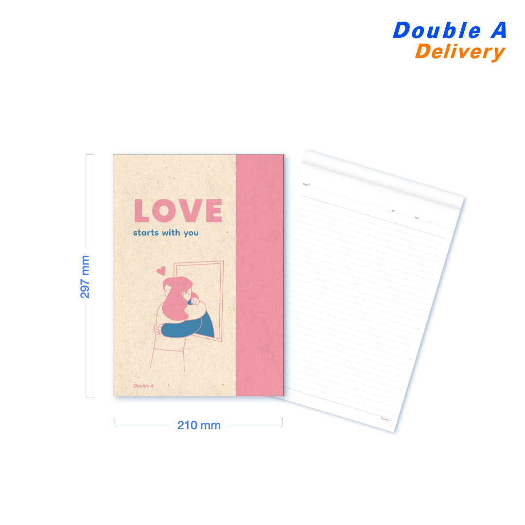 [4 เล่ม ]Double A สมุดรายงาน A4 80แกรม 50 แผ่น ลาย A Piece of mind