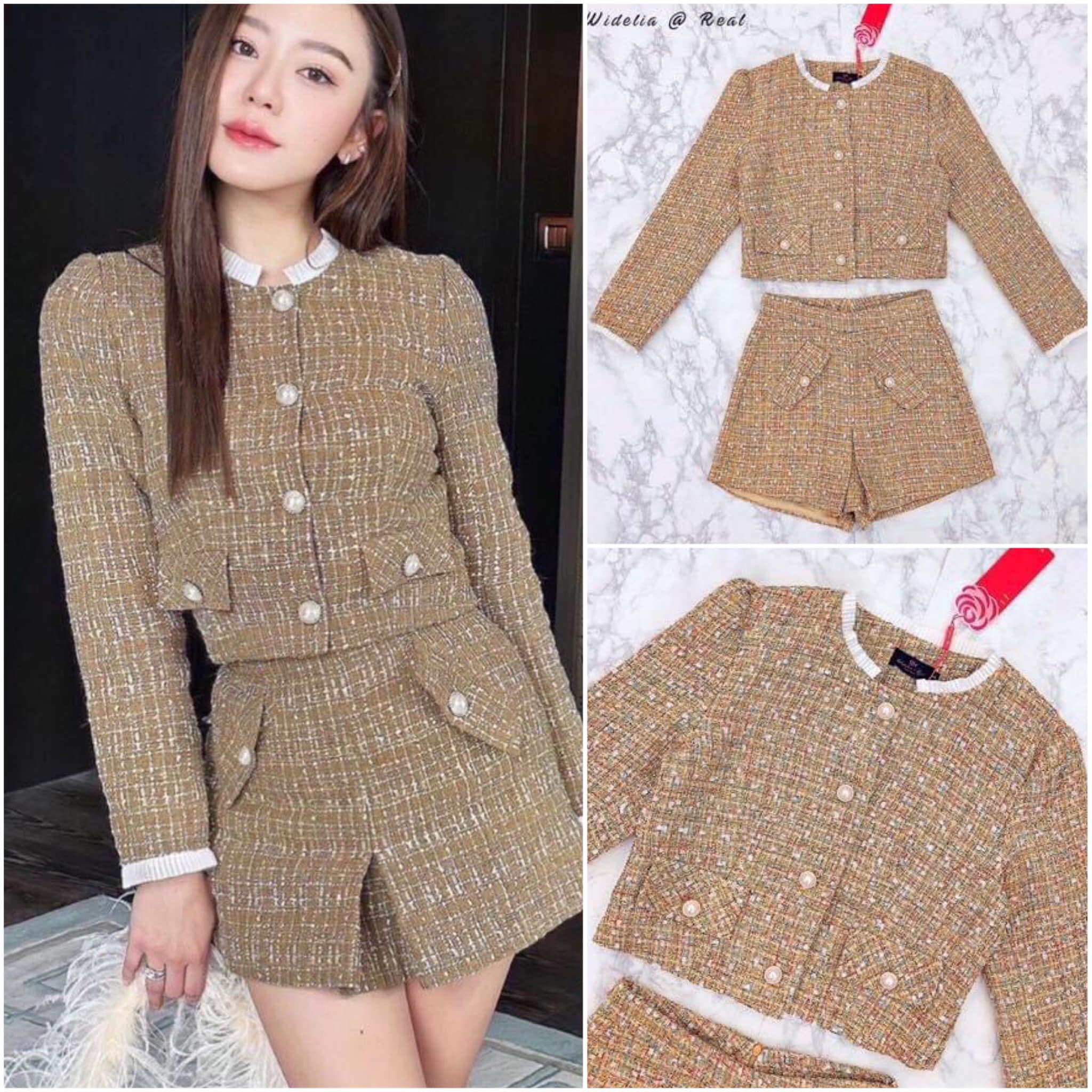 Set เซ็ทเสื้อกับกางเกงขาสั้นแสนสวย คุณขาเซ็ทนี้ปังมาก เนื้อผ้าฉลุอย่างดี งานสวยเป๊ะ ตามแบบฉบับ สินค้าคุณภาพ (พร้อมส่ง)