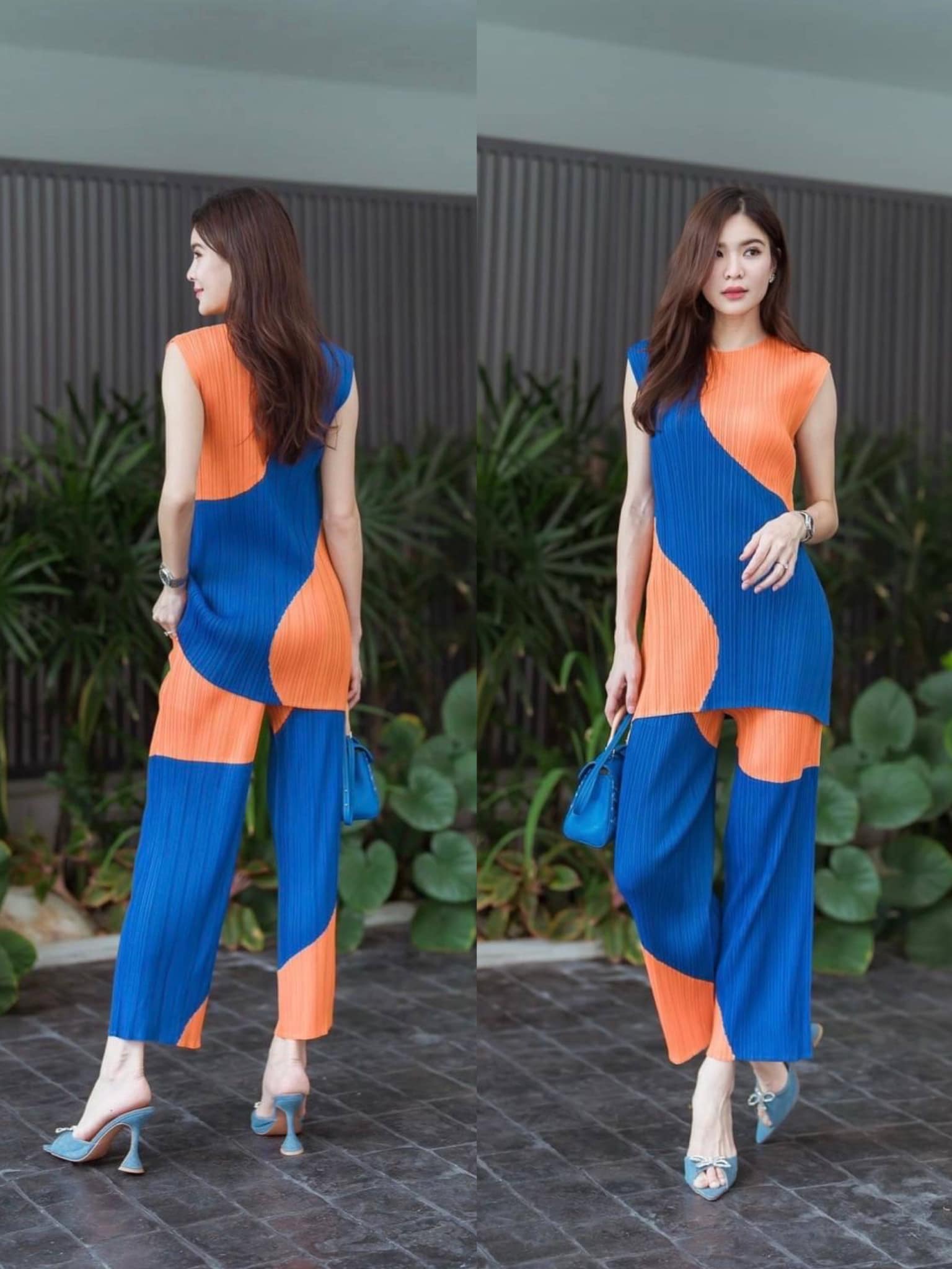 ชุดเซตอัดพลีท แขนกุดตัวยาว แพตเทิร์นเริ่ด วาดลวดลาย ตัดต่อ โค้งเคิร์ฟ เล่นเฉดทูโทน ให้ดูพรางหุ่นสวยๆ สินค้าคุณภาพ (พร้อมส่ง)