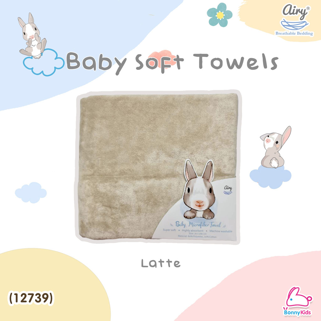 (12739) Airy (แอร์รี่) Baby Soft Towelsผ้าเช็ดตัวไมโครไฟเบอร์ ขนาด70*140cm.